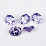 Oval CZ Stones Pink Golden Yellow Violet Garnet Red