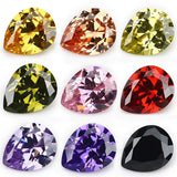 2x3mm~13x18mm Pear CZ Stones Pink Golden Yellow Violet Amethyst Garnet Red