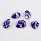 2x3mm~13x18mm Pear CZ Stones Pink Golden Yellow Violet Amethyst Garnet Red
