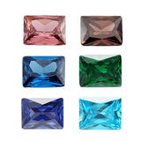 Rectangle CZ Stones Green Sea Coffee Tanzanite Rhodolite