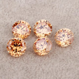 3.25-12mm Round 5A+ Champagne CZ Stone Synthetic Gems Cubic Zirconia