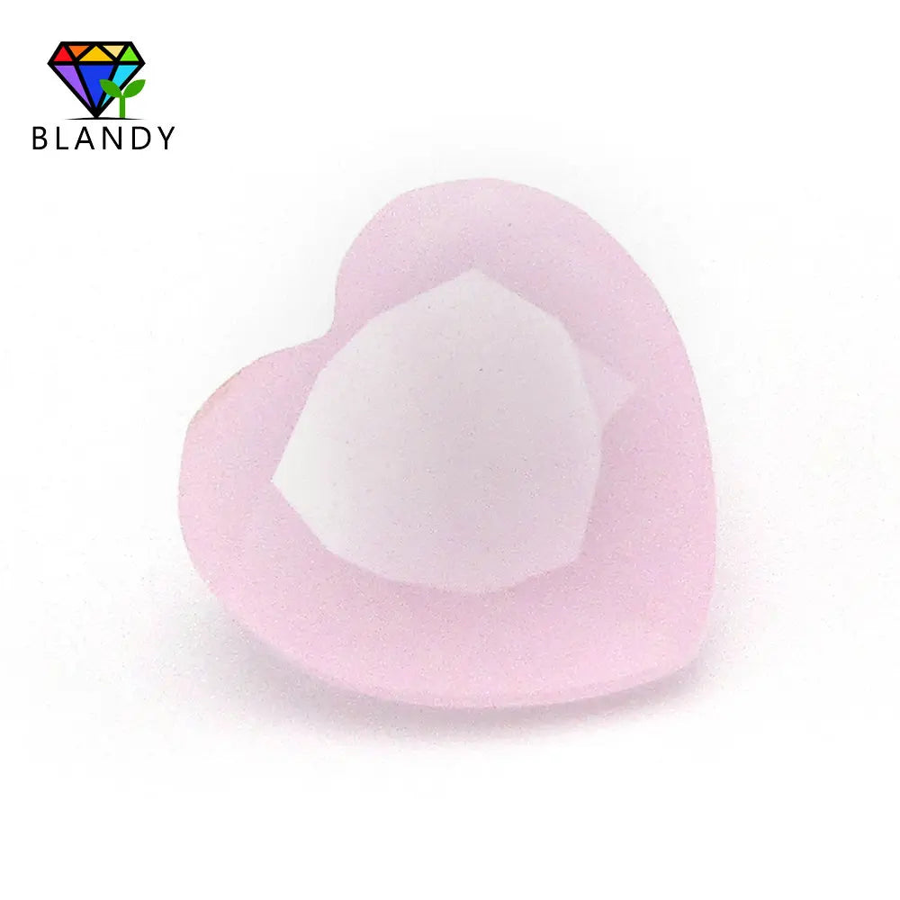 Heart Shape Milky Pink Glass Stone Synthetic Gems For DIY Jewelry