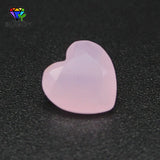 Heart Shape Milky Pink Glass Stone Synthetic Gems For DIY Jewelry