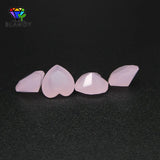 Heart Shape Milky Pink Glass Stone Synthetic Gems For DIY Jewelry