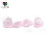 Heart Shape Milky Pink Glass Stone Synthetic Gems For DIY Jewelry