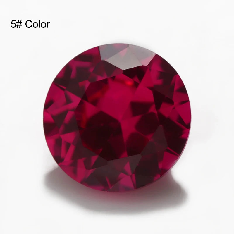 8# 5# Red Round Corundum Stone 3-12mm Brilliant Cut for Jewelry