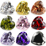 5A Heart CZ Stones 3x3~10x10mm Various Color Loose Gems For Jewelry