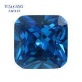 5A Dark Seablue CZ Square Octangle Shape Princess Cut Stones