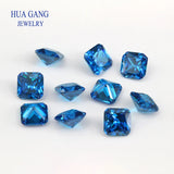 5A Dark Seablue CZ Square Octangle Shape Princess Cut Stones