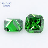 5A CZ Green Square Octangle Shape Princess Cut Synthetic Gems