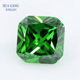 5A CZ Green Square Octangle Shape Princess Cut Synthetic Gems