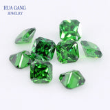 5A CZ Green Square Octangle Shape Princess Cut Synthetic Gems