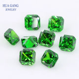 5A CZ Green Square Octangle Shape Princess Cut Synthetic Gems