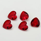Heart Shape Glass Stone Synthetic Gems Red Green Garnet