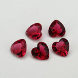 Heart Shape Glass Stone Synthetic Gems Red Green Garnet