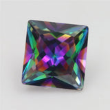 CZ Square Cut Gemstones Mix Multicolor 3-10mm Plating Loose Synthetic Gems