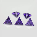 3x3~10x10mm Triangle CZ Stones Pink Golden Yellow Violet Amethyst