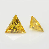 3x3~10x10mm Triangle CZ Stones Pink Golden Yellow Violet Amethyst