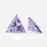 3x3~10x10mm Triangle CZ Stones Pink Golden Yellow Violet Amethyst