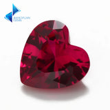 8# 3# 5# Red Stone Heart Shape Synthetic Corundum Gems 3x3mm~12x12mm