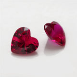 8# 3# 5# Red Stone Heart Shape Synthetic Corundum Gems 3x3mm~12x12mm