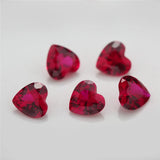 8# 3# 5# Red Stone Heart Shape Synthetic Corundum Gems 3x3mm~12x12mm