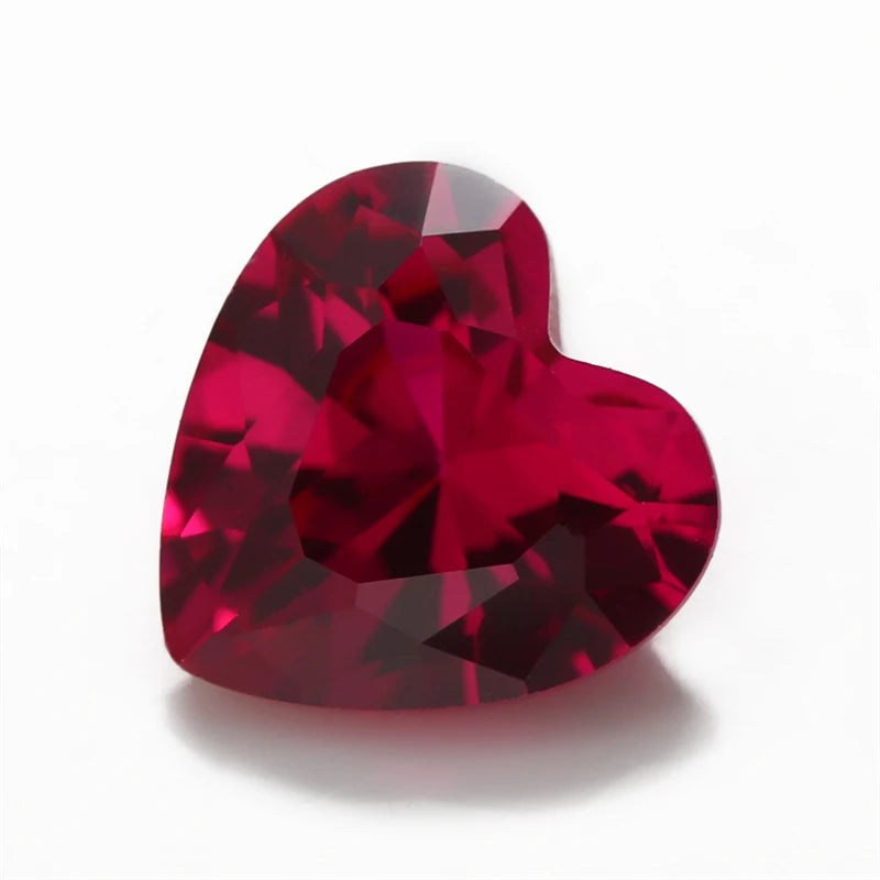 8# 3# 5# Red Stone Heart Shape Synthetic Corundum Gems 3x3mm~12x12mm