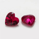 8# 3# 5# Red Stone Heart Shape Synthetic Corundum Gems 3x3mm~12x12mm