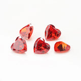 Heart Shape CZ Stones Pink Yellow Violet Garnet Red