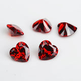 Heart Shape CZ Stones Pink Yellow Violet Garnet Red