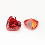 Heart Shape CZ Stones Pink Yellow Violet Garnet Red