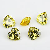 Heart Shape CZ Stones Pink Yellow Violet Garnet Red