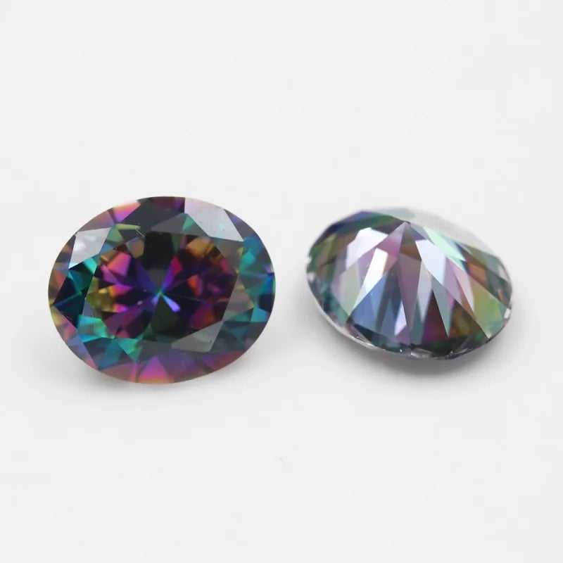 Multicolor Oval Cut Plating CZ Stone Loose Synthetic Gems