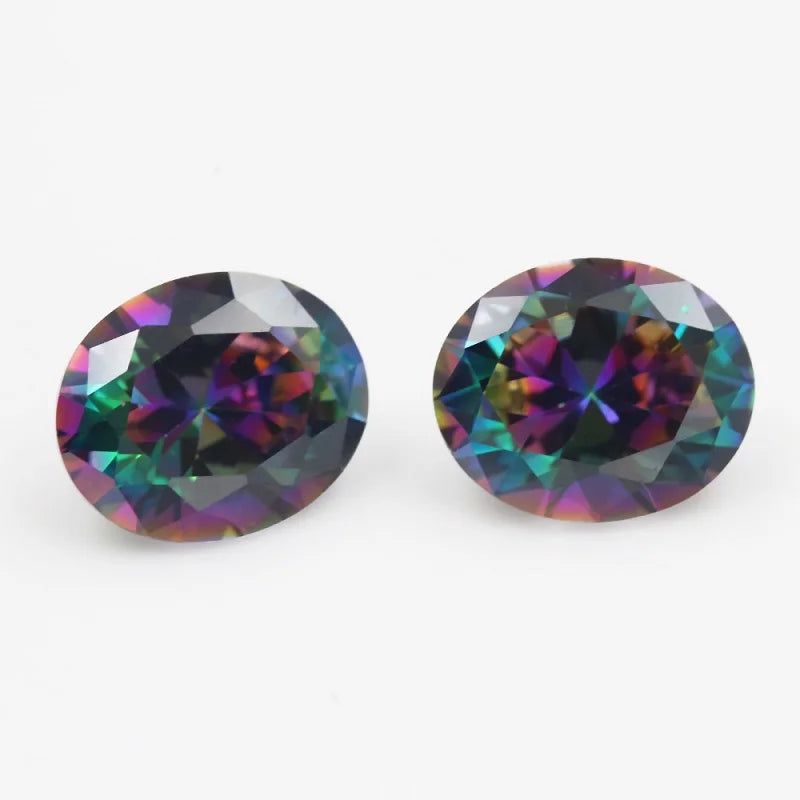 Multicolor Oval Cut Plating CZ Stone Loose Synthetic Gems