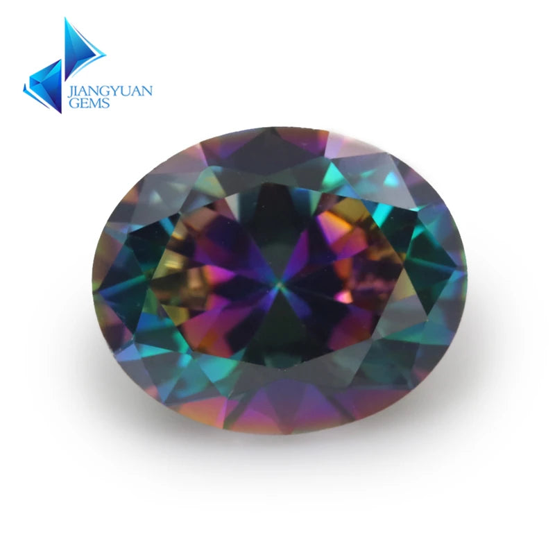 Mix Multicolor CZ Oval Cut Loose Stone Synthetic Gems