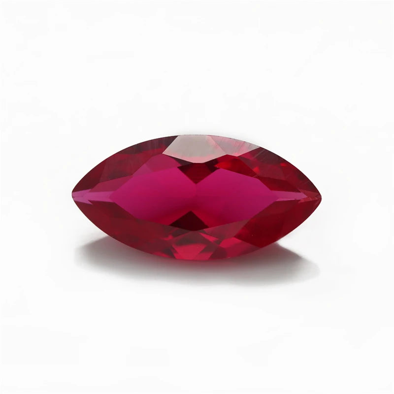 3x6mm~8x16mm Marquise Cut 8# 5# Red Stone Synthetic Corundum Gems Stones