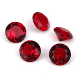 50pcs Round Glass Stones Rose Red Green 4.0mm-12mm