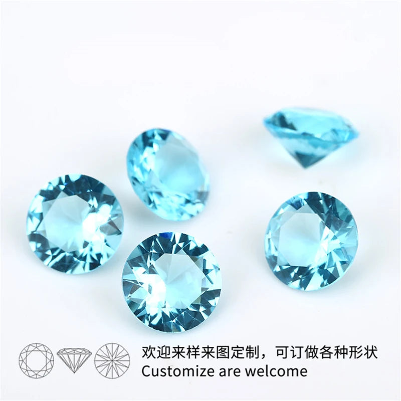 50pcs Round Glass Stones Rose Red Green 4.0mm-12mm