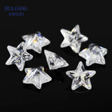Star Shape 5A CZ Stone Synthetic Gems Cubic Zirconia 4x4~10x10mm