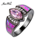 Hot Pink Opal CZ Engagement Ring 10KT Filled Women Wedding Jewelry