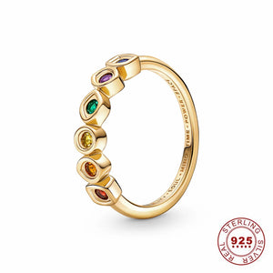 Size 6 Sterling Silver Sparkling Rings Women Stackable Fine Jewelry