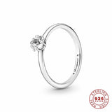 Size 6 Sterling Silver Sparkling Rings Women Stackable Fine Jewelry