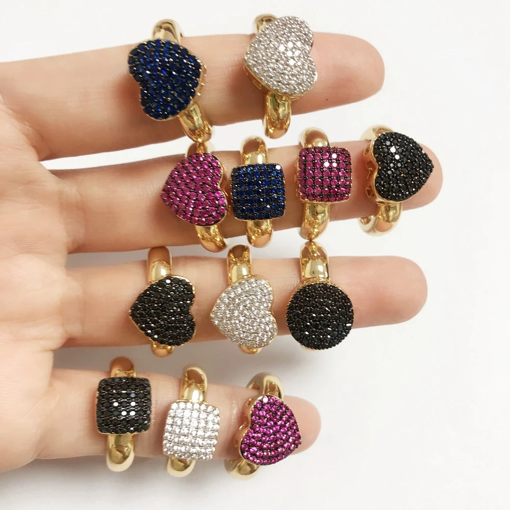Size 6 Zirconia 18K Square Round Heart Women's Rings