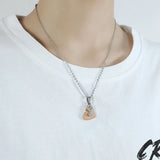 Skateboard Heart 2Pc Set Necklaces Titanium Steel Male Female Pendants