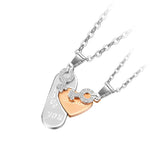 Skateboard Heart 2Pc Set Necklaces Titanium Steel Male Female Pendants