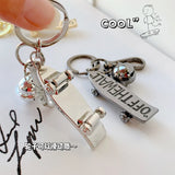 Skateboard Pendant Keychain Men's Hip-hop Stainless Steel Chain Keychain