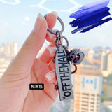 Skateboard Pendant Keychain Men's Hip-hop Stainless Steel Chain Keychain