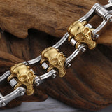 Skeleton Headwear Solemaking Cast Stainless Steel Bracelet