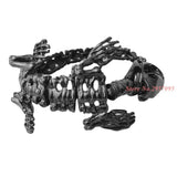 Skeleton Skull Bicycle Link Chains Bracelet Men Stainless Steel Punk Rock