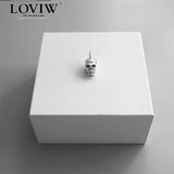 Skeleton Skull Pendant Jewelry Silver-Plate Blackened Punk Gift for Men